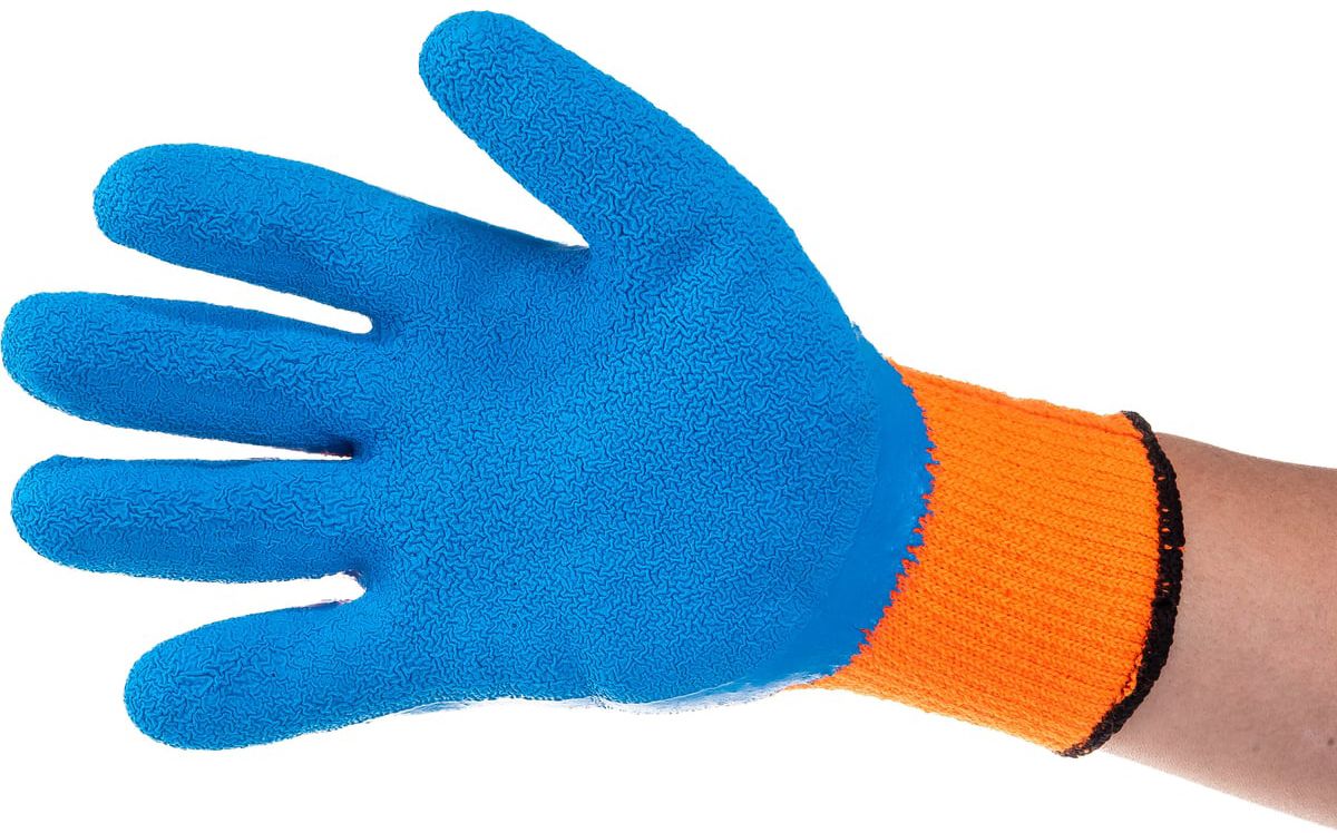 Перчатки акриловые L-XL с рельефным латексным покрытием, утеплённые Урал ЗУБР 11465-XL - фото