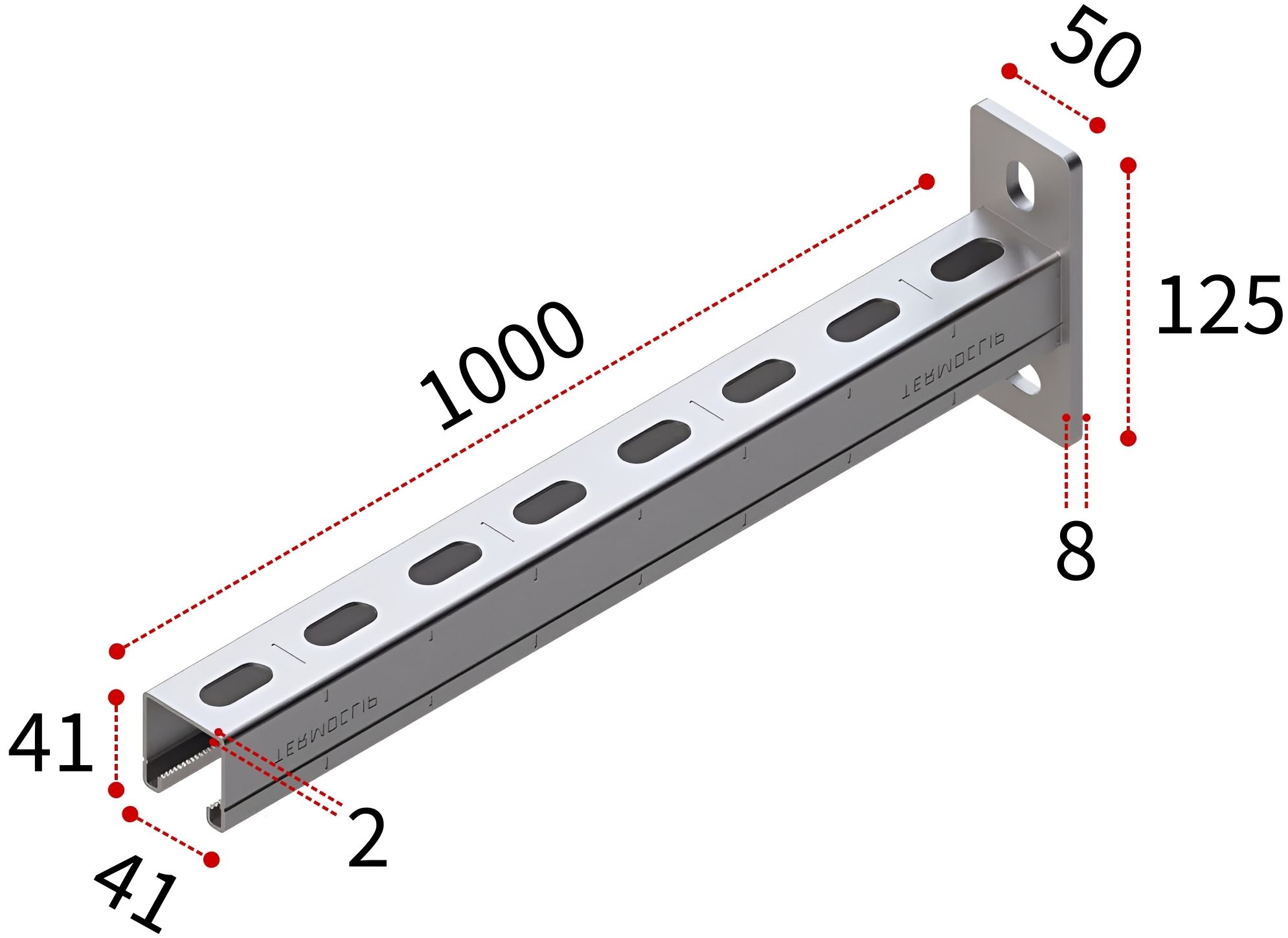 Консоль 41х41х2,0-1000 TERMOCLIP - фото
