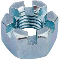 Гайка дюймовая корончатая UNF 1/2"-20 DIN 935, оцинкованная сталь Гайка дюймовая корончатая UNF 1/2"-20 DIN 935, оцинкованная сталь