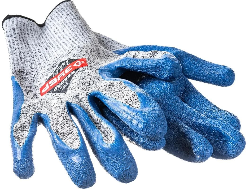 Перчатки для защиты от порезов с рельефным латексным покрытием XL(10) ЗУБР 11277-XL - фото