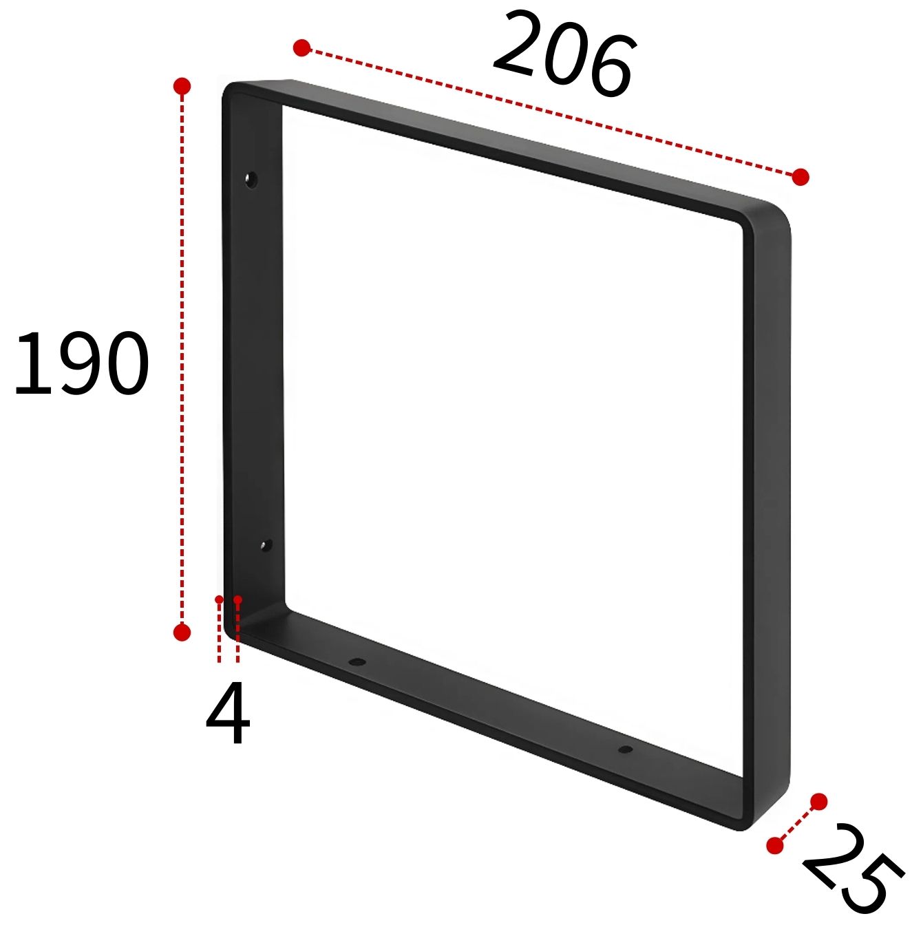 Кронштейн для полок 200 мм Домарт LOFT модель 7, белый/черный - фото