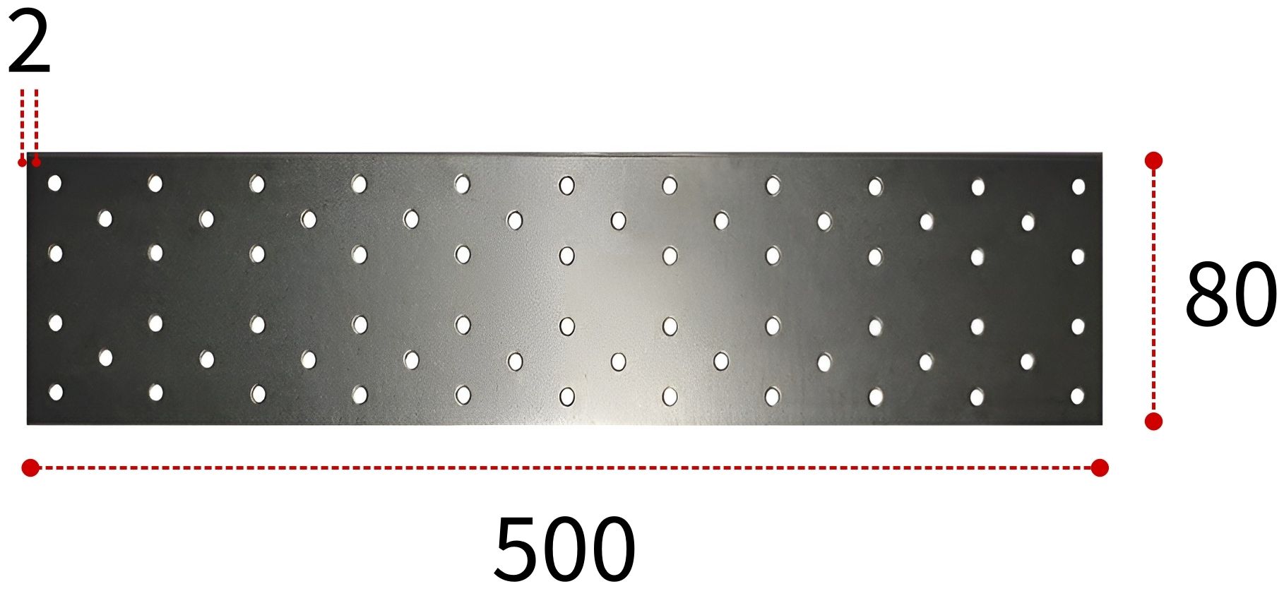 Соединительная пластина ПТ 500х80х2 мм, горячий цинк - фото