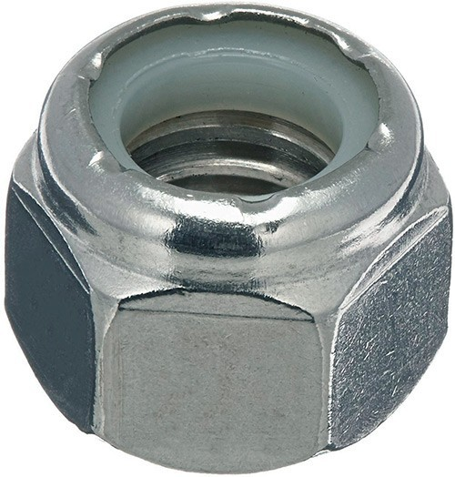 Гайка дюймовая 7/8"-9 UNC с нейлоновой вставкой DIN 985 (NE series), класс прочности 10 (Grade 8), оцинкованная сталь - фото