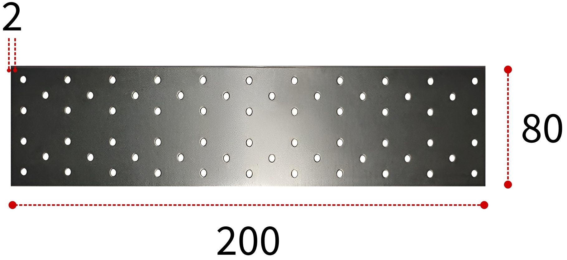 Соединительная пластина ПТ 200х80х2 мм, горячий цинк - фото