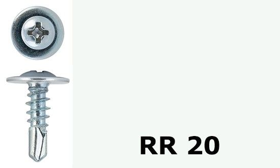 Саморез-клоп с буром 4,2х25 окрашенный, RR 20 (белый) - фото