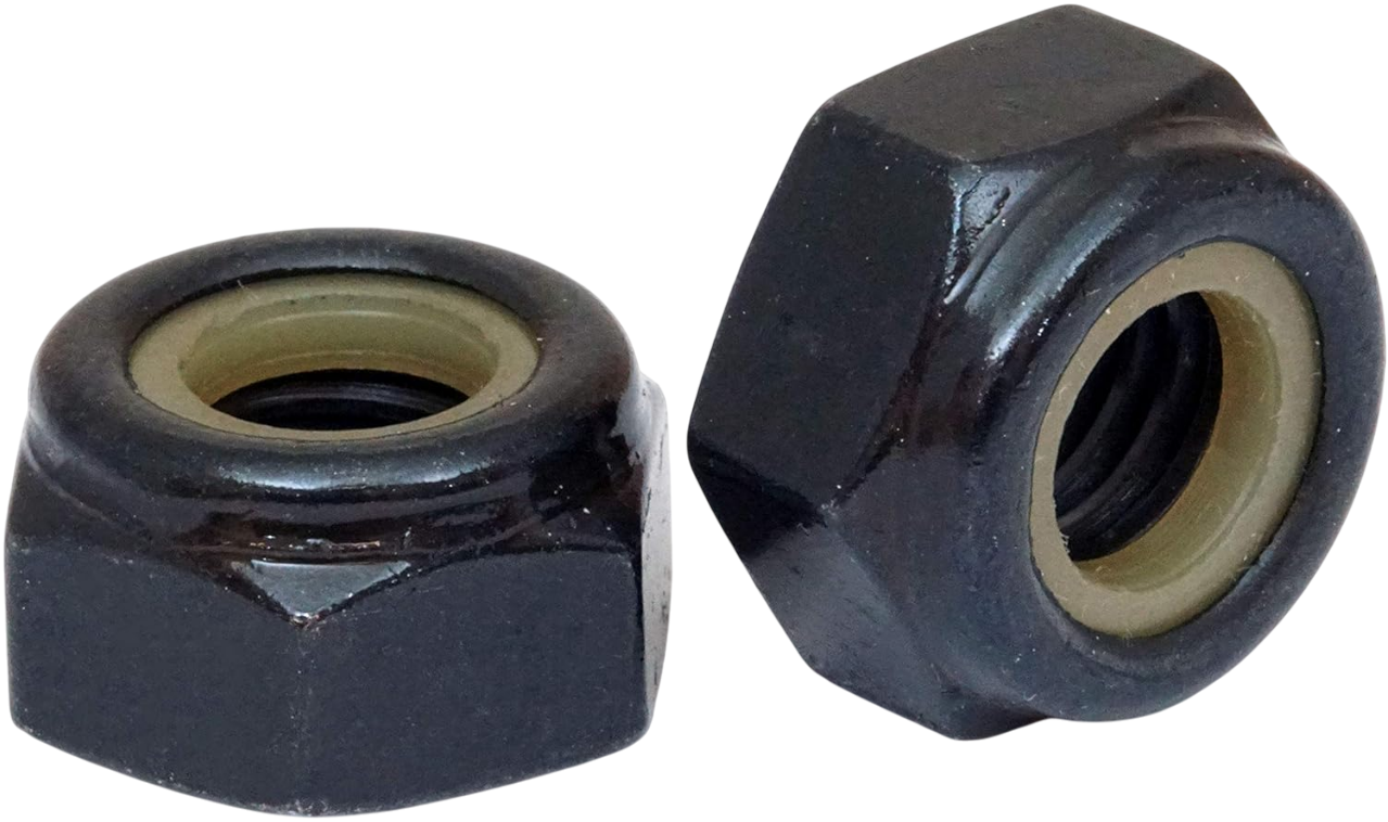 Гайка дюймовая 9/16"-12 UNC с нейлоновой вставкой DIN 985 (NE series), оксидированная - фото