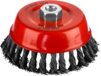 Щетка-крацовка чашечная для УШМ 120 мм, жгутированная стальная проволока, Mirax 35104-120 Щетка-крацовка чашечная для УШМ 120 мм, жгутированная стальная проволока, Mirax 35104-120