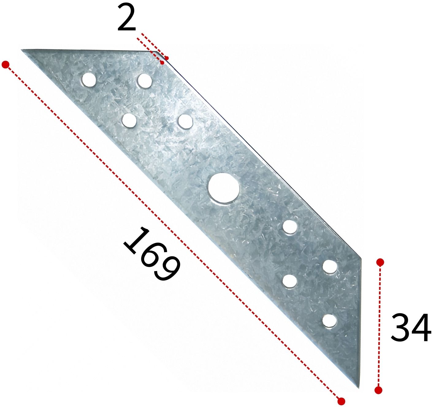 Косынка большая 169х34, оцинкованная сталь - фото