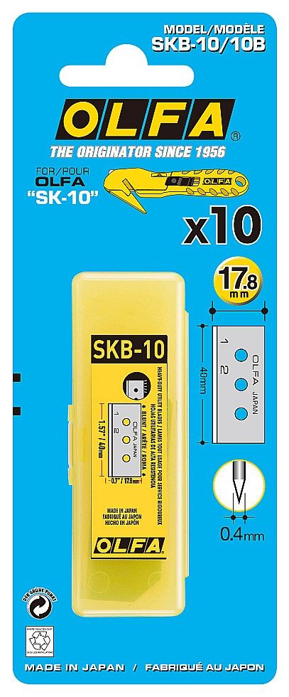 Лезвие для ножа OL-SK-10 17,8 мм OLFA OL-SKB-10/10B, 10 шт - фото