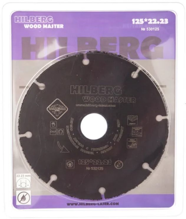 Диск карбид-вольфрамовый 125х22,23 мм Hilberg Super Wood 530125 - фото