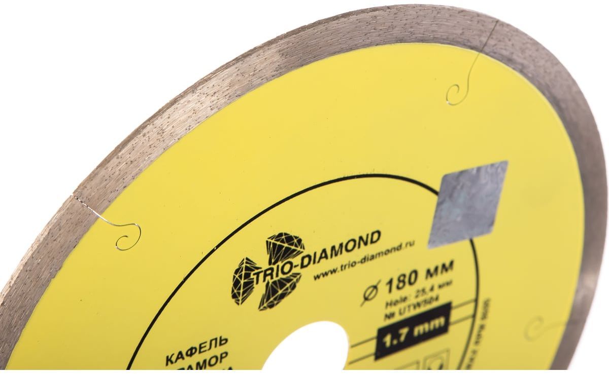 Диск алмазный отрезной сплошной ультратонкий 180х25,4 мм Trio-Diamond Ultra Thin UTW504 - фото