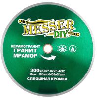 Диск алмазный для керамогранита, гранита и мрамора 300 мм, Messer-DIY 03.300.867 Диск алмазный для керамогранита, гранита и мрамора 300 мм, Messer-DIY 03.300.867