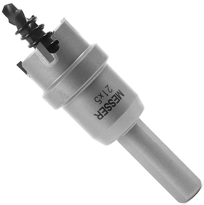 Коронка по металлу ТСТ с центрирующим сверлом и толкающей пружиной Messer, сталь HSS - фото