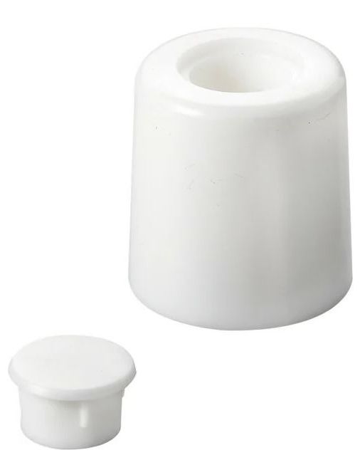 Ограничитель напольный 26,5х29 мм Gah Alberts 954673, белый пластик, 2 шт - фото