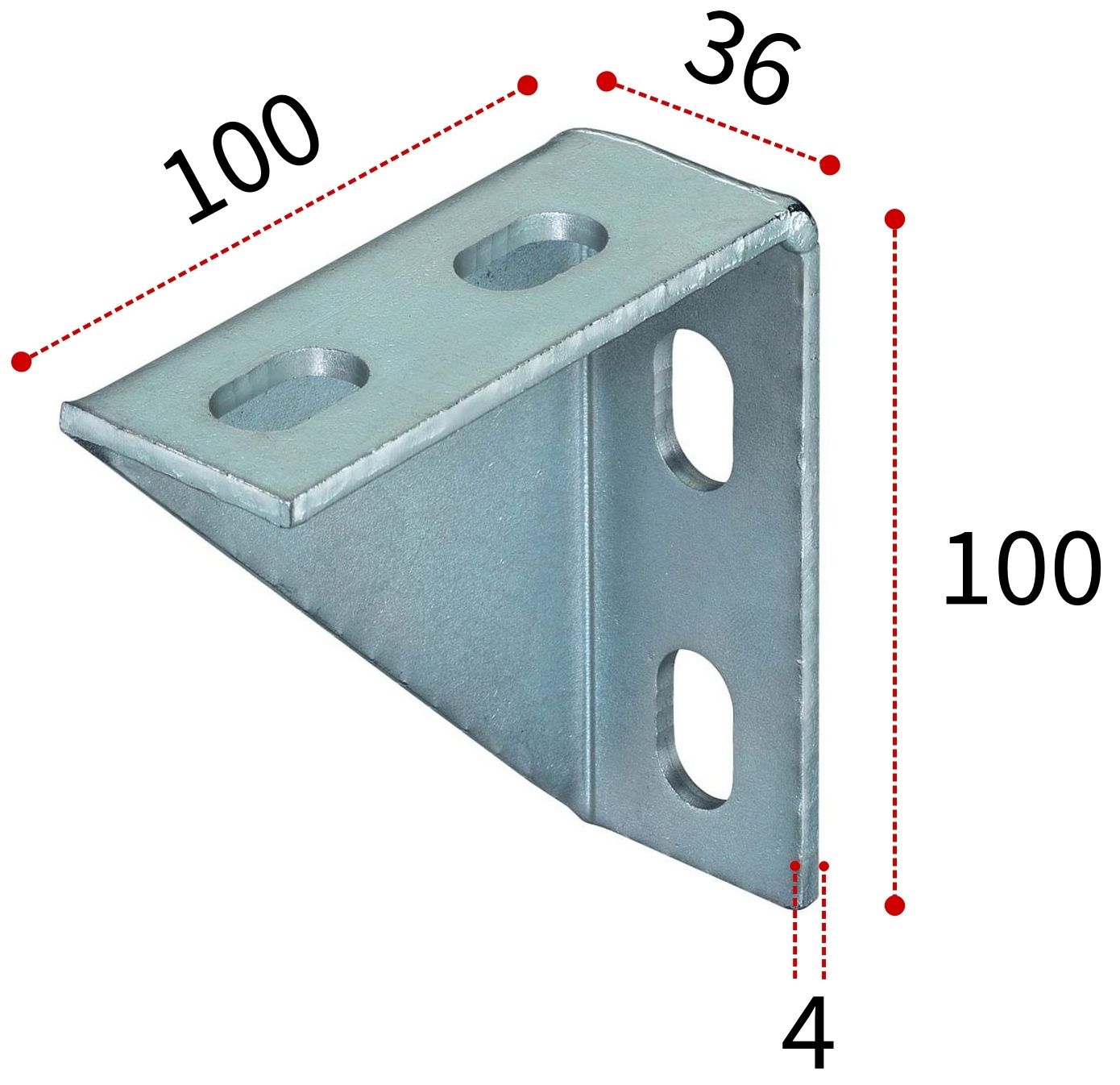 Угловая консоль для монтажной системы FUS Fischer WK 100х100 мм 063559, оцинкованная сталь - фото