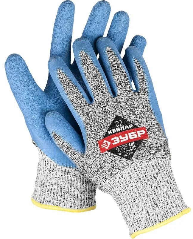 Перчатки для защиты от порезов с рельефным латексным покрытием XL(10) ЗУБР 11277-XL - фото