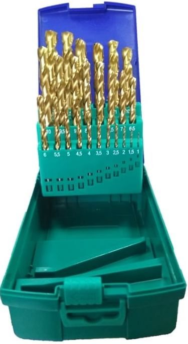 Набор сверл по металлу спиральных ц/х DIN 338 Helller Super 29381, HSS-G, 25 предметов в кейсе - фото