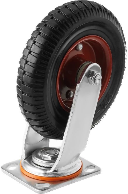 Колесо большегрузное поворотное с резиновым протектором 200 мм PS 200 - фото