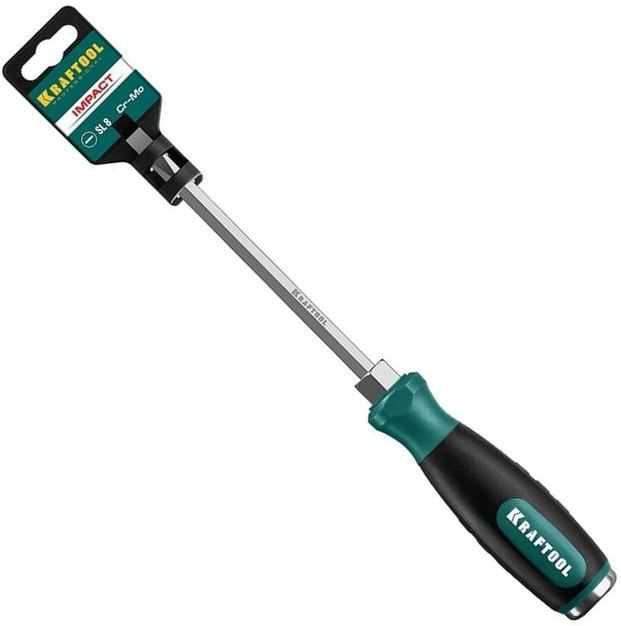 Отвертка ударная плоская SL сквозной стержень Kraftool Impact, сталь Cr-Mo - фото