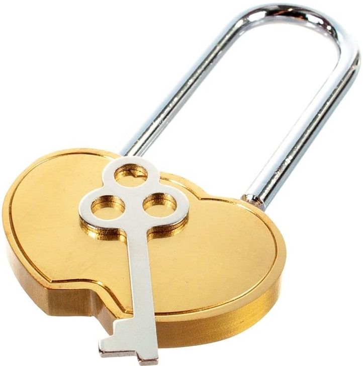 Замок навесной сувенирный APECS PDB-33-60-blister, латунь - фото