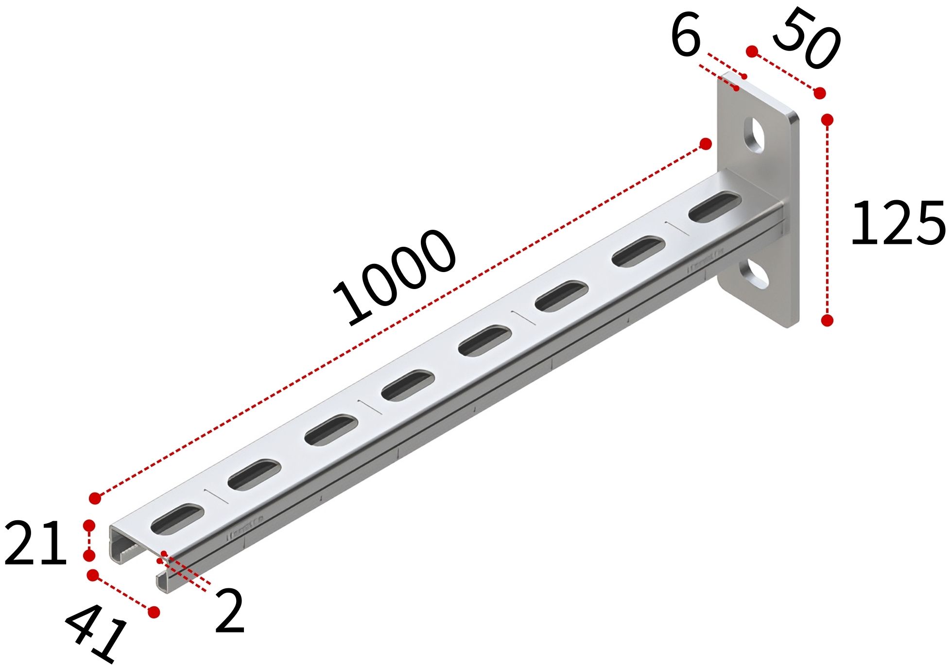 Консоль 41х21х2,0-1000 TERMOCLIP - фото