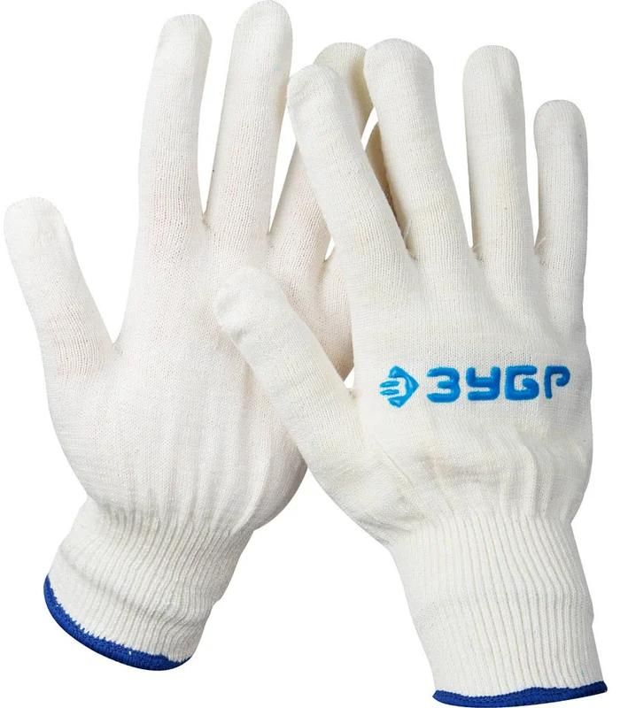 Перчатки хлопчатобумажные без покрытия, 13 класс, L-XL Комфорт ЗУБР PROF 11450-XL - фото