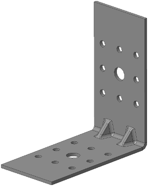 Уголок крепежный усиленный 80х80х40х2 мм Буратино 1/6, оцинкованная сталь - фото