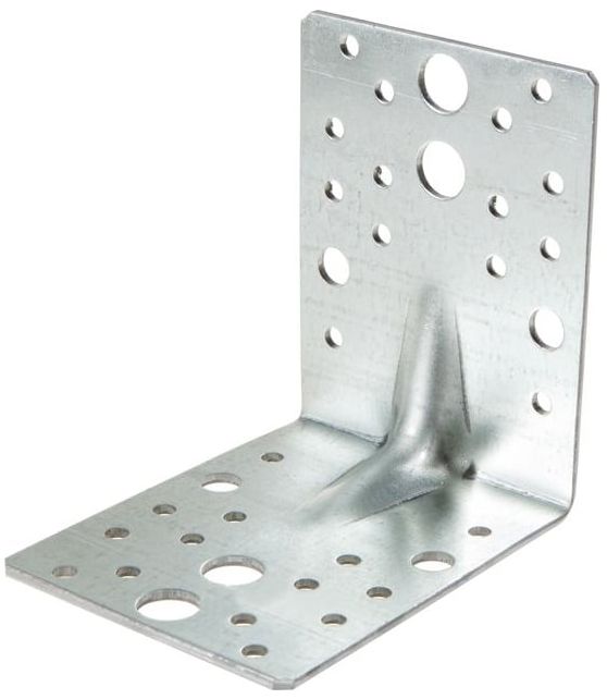 Уголок усиленный 100х100х80х2,5 мм RKP14 горячеоцинкованная сталь, 20 шт - фото