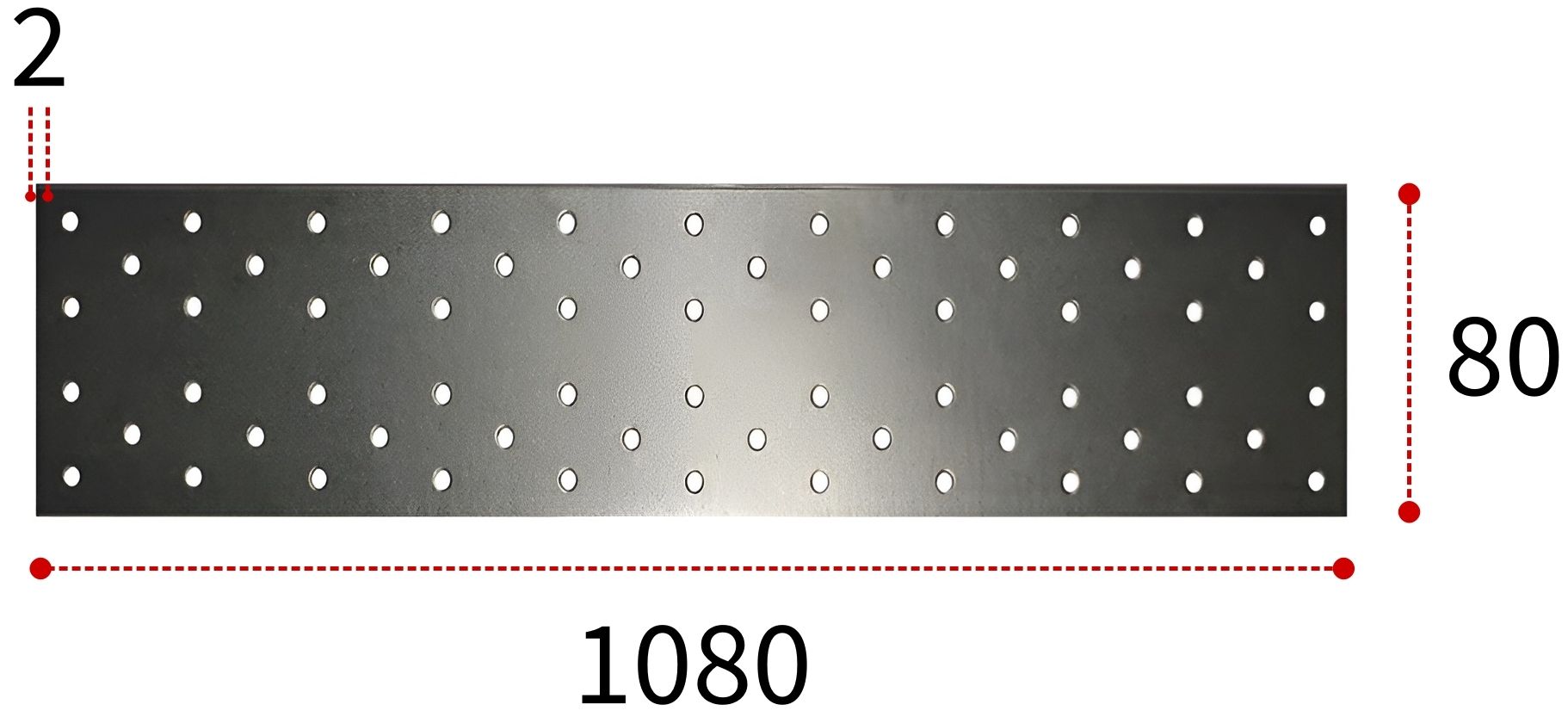 Соединительная пластина ПТ 1080х80х2 мм, горячий цинк - фото