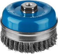 Щетка-крацовка чашечная усиленная для УШМ 120 мм, жгутированная проволока 0,5 мм, ЗУБР PROF 3527-120_z02 Щетка-крацовка чашечная усиленная для УШМ 120 мм, жгутированная проволока 0,5 мм, ЗУБР PROF 3527-120_z02