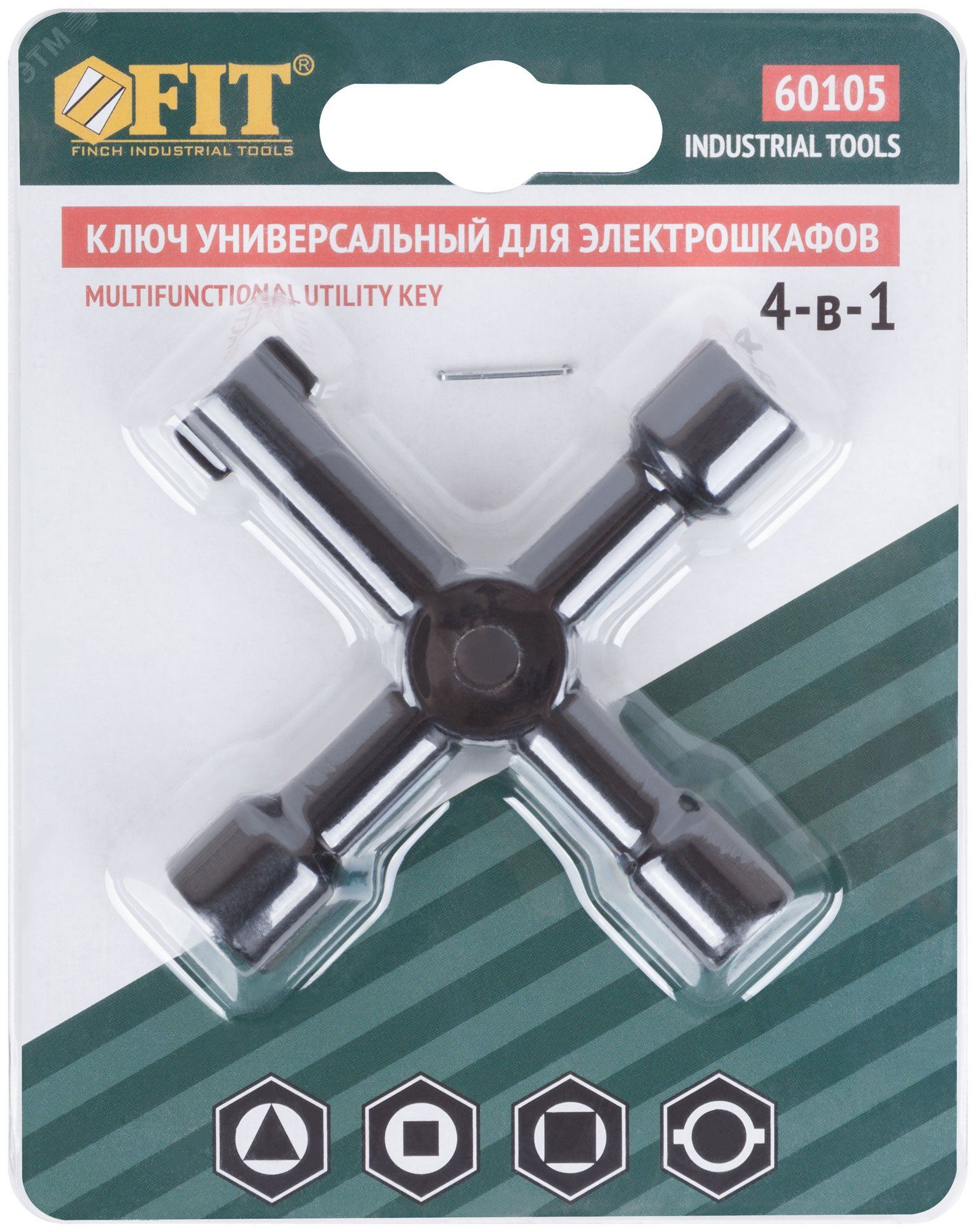 Ключ универсальный для электрошкафов 4-в-1 FIT 60105 - фото