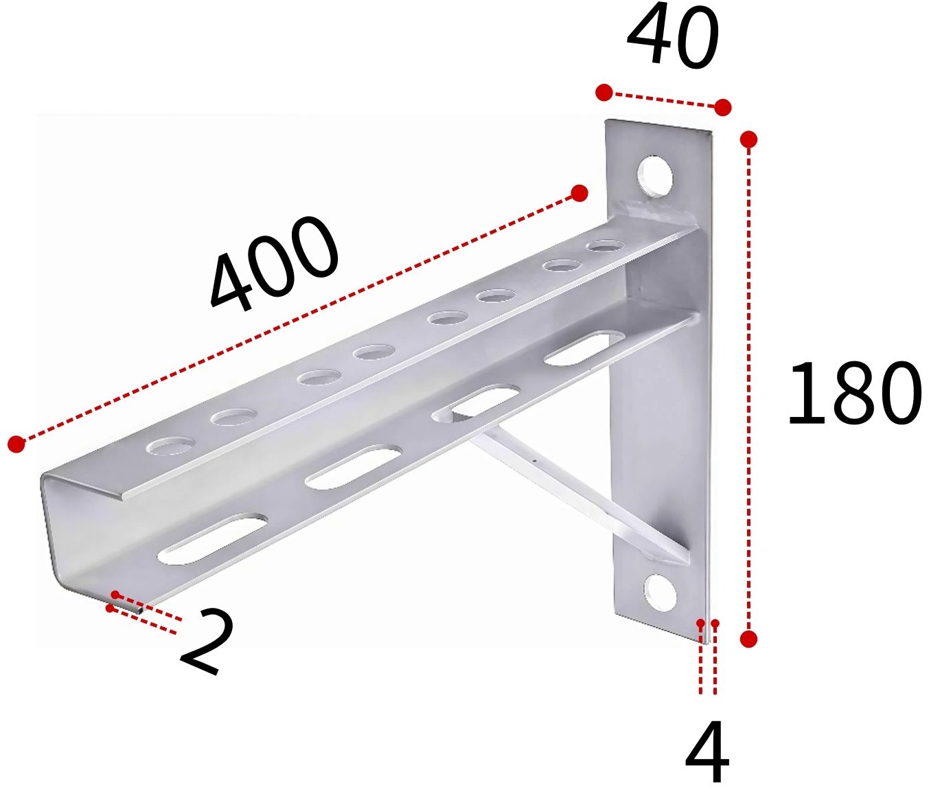 Кронштейн RAL 7035 400мм - фото