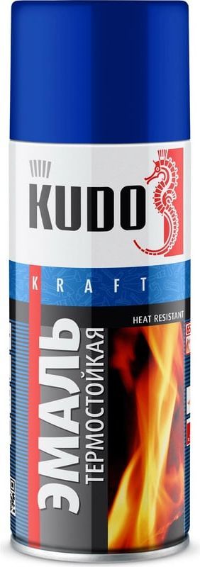 Эмаль термостойкая 520 мл Kudo KU-5004, синяя - фото