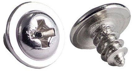 Шуруп с прессшайбой и острым концом, оцинкованная сталь - фото