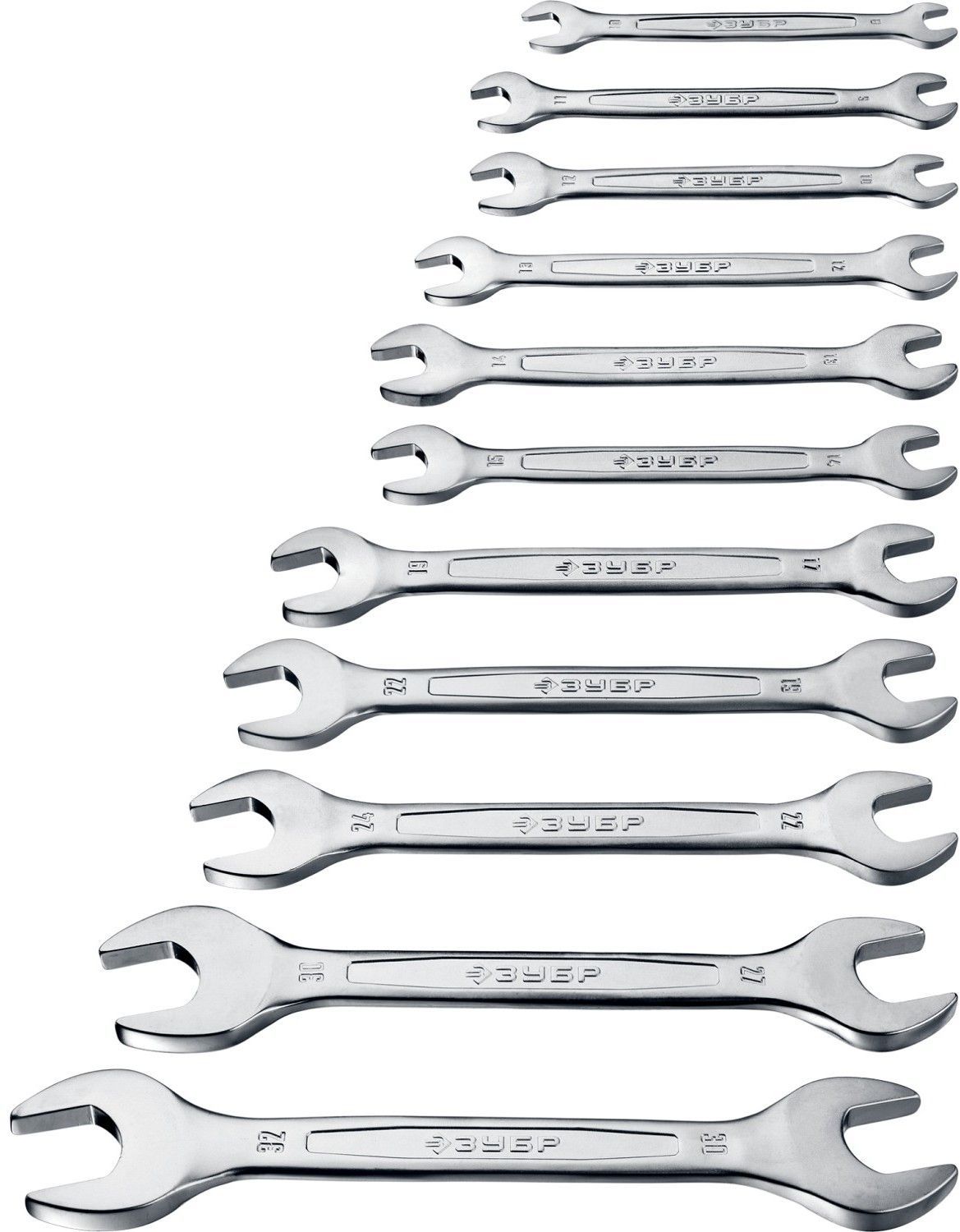 Набор рожковых гаечных ключей 6-32 мм ЗУБР 27010-H12_z01, 12 шт - фото