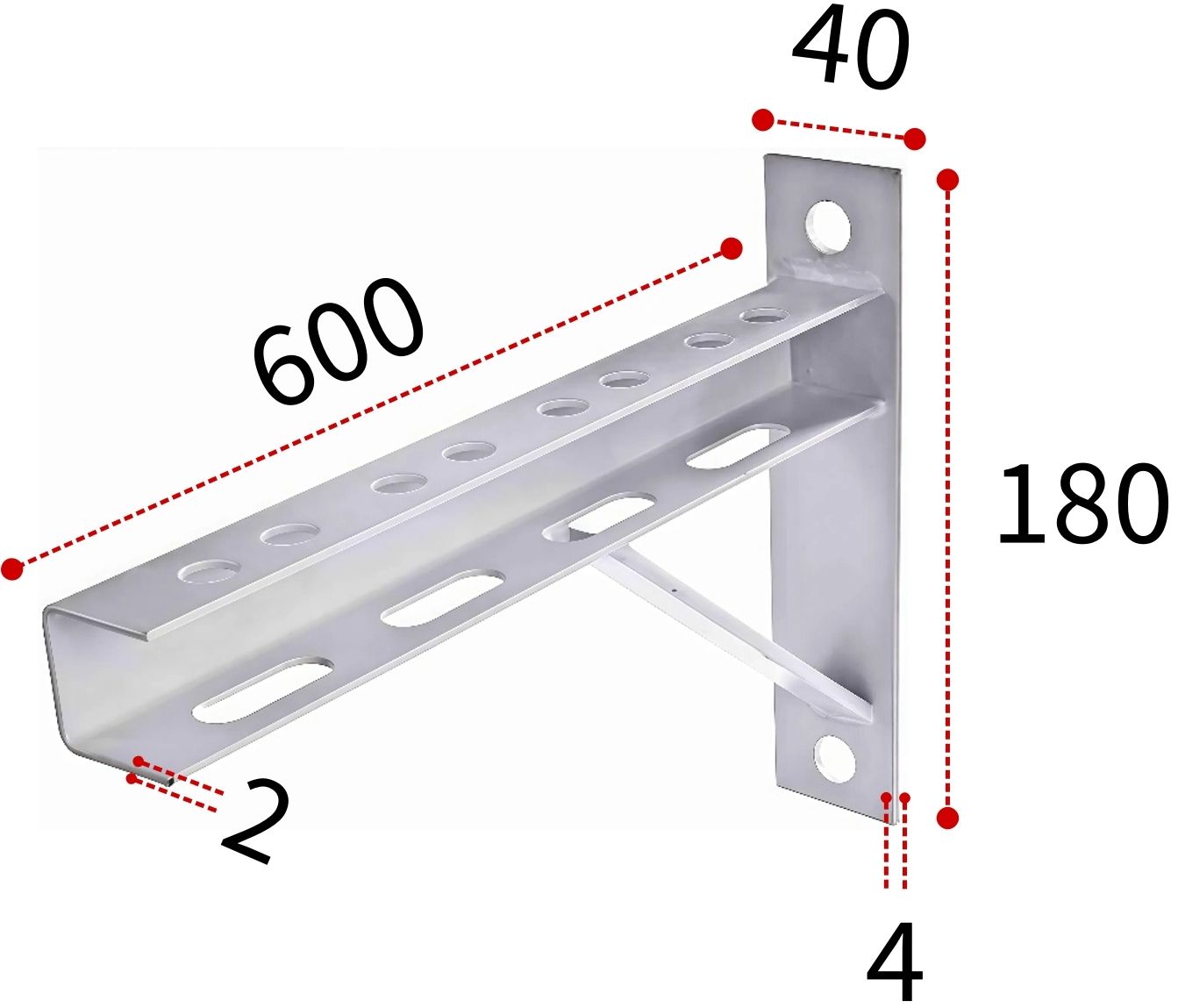 Кронштейн RAL 7035 600мм - фото