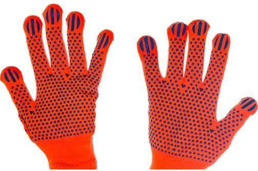 Перчатки акриловые, покрытие точка ПВХ, сигнального цвета, с начёсом, 10 класс, L-XL Ангара ЗУБР PRO 11464-XL - фото