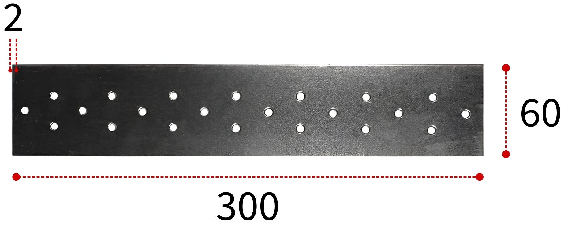 Соединительная пластина ПТ 300х60х2 мм, горячий цинк - фото