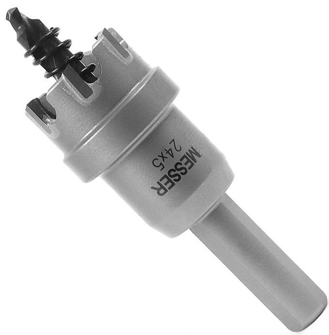 Коронка по металлу ТСТ с центрирующим сверлом и толкающей пружиной Messer, сталь HSS - фото