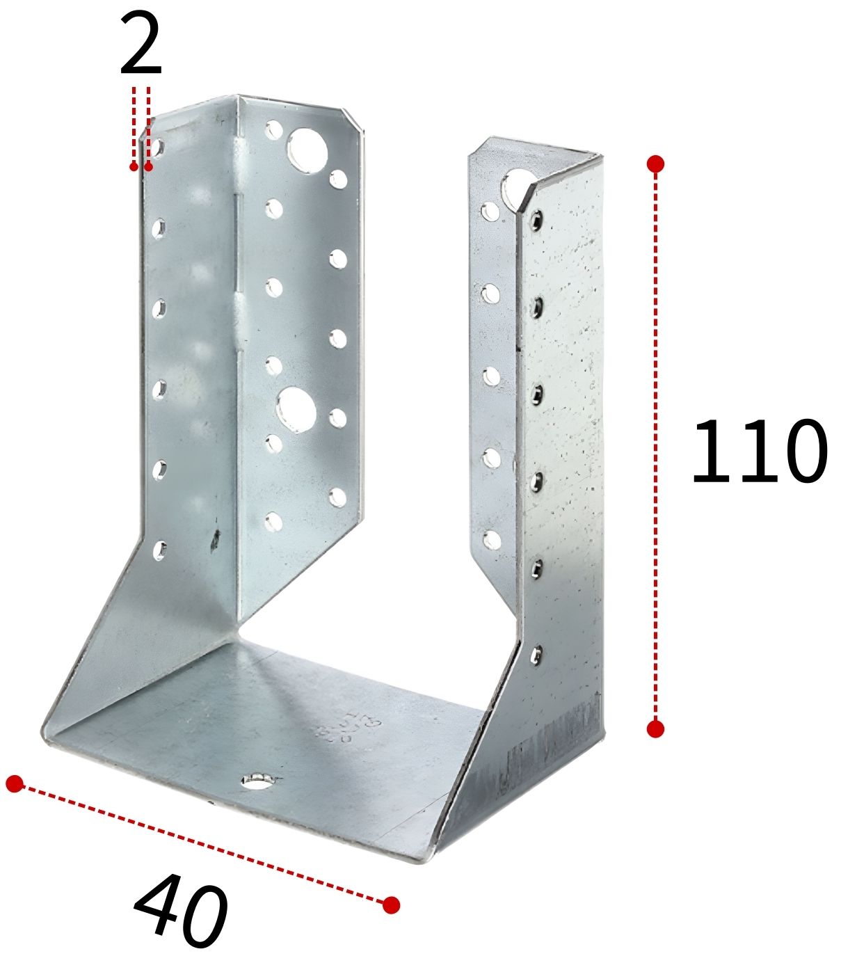 Опора балки тип Б Gah Alberts 40х110 мм 353926, цинк - фото
