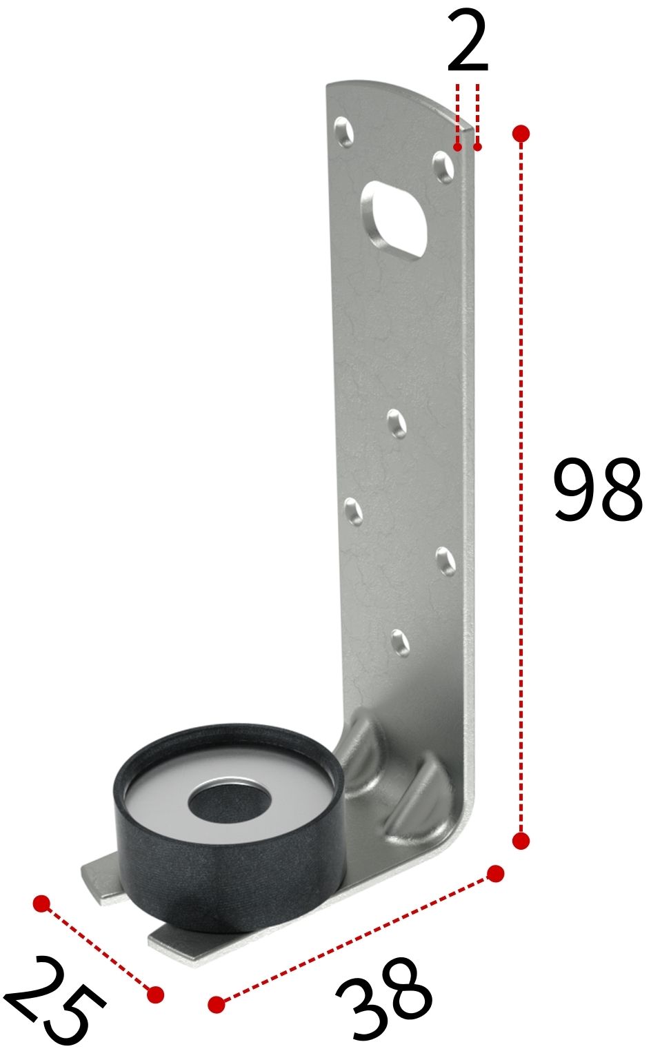 Кронштейн для воздуховода L-образный с виброгасителем под шпильку М8-М10 - фото