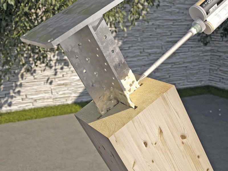 Опора крестовидная перфорированная 220х220х310 мм Holz XR10120, горячий цинк - фото