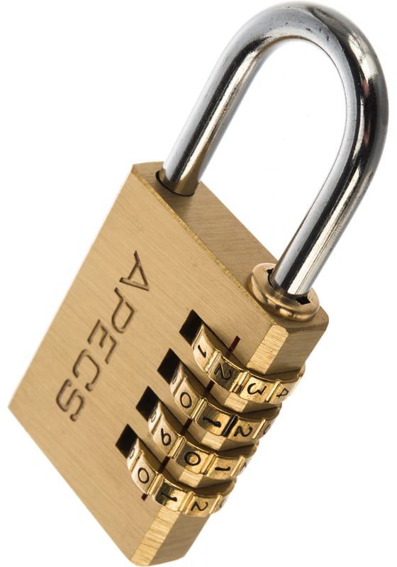 Замок навесной кодовый APECS PDB-40-38-CODE, латунь - фото