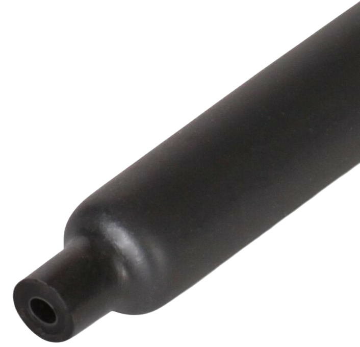 Трубка термоусаживаемая с клеевым слоем, не подавляющая горения 24/6 мм, 4:1 ТУТ К Raychman, черная - фото