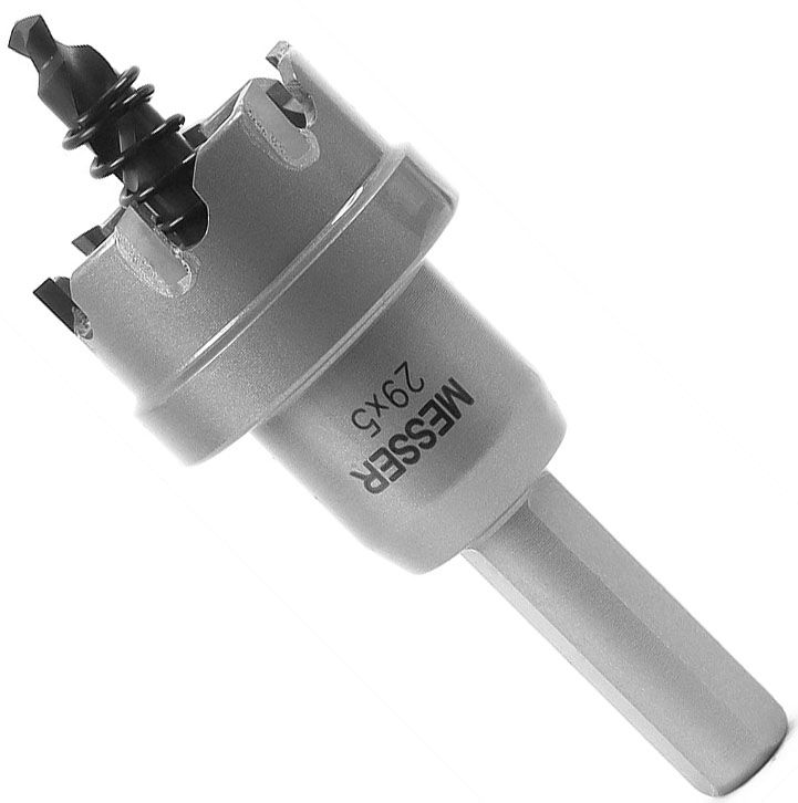 Коронка по металлу ТСТ с центрирующим сверлом и толкающей пружиной Messer, сталь HSS - фото