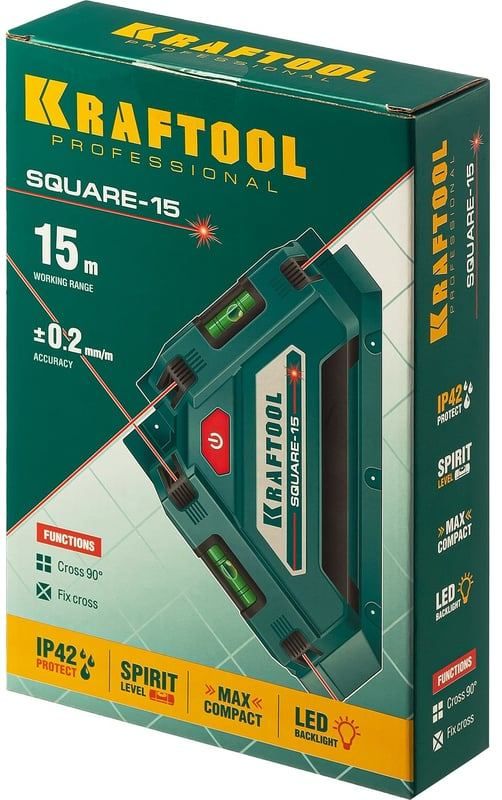 Угольник лазерный для укладки кафеля Kraftool Square-15 34705 - фото