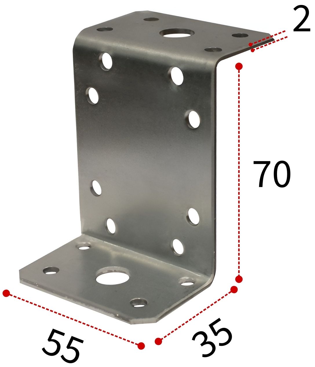 Крепежный уголок Z-образный 35х70х35х55 мм ПТ, горячий цинк - фото
