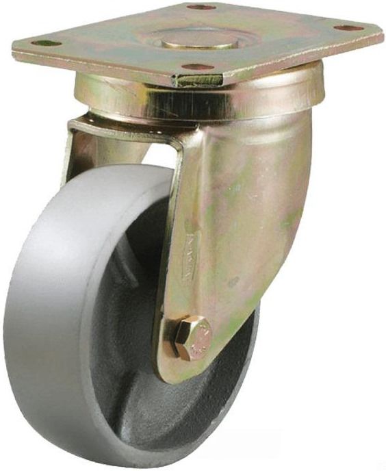 Колесо большегрузное поворотное термостойкое чугунное 100 мм - фото