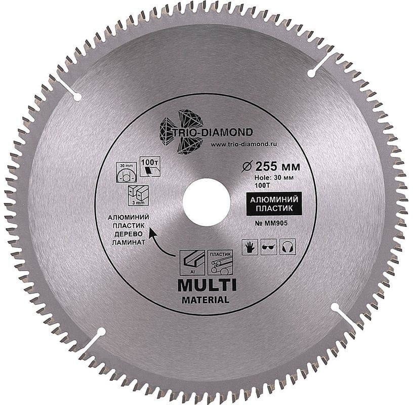 Диск пильный универсальный 255х30 мм 100Т Trio-Diamond Multi Material MM905 - фото