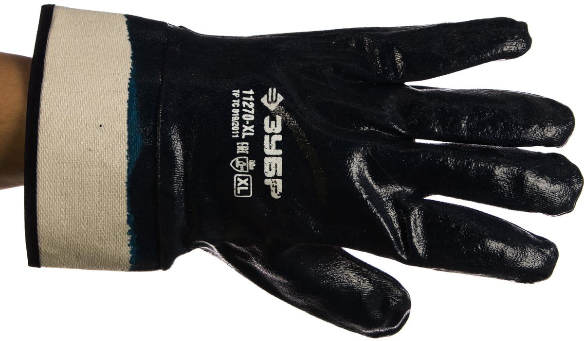 Перчатки XL (10) маслобензостойкие с нитриловым покрытием Hard ЗУБР 11270-XL - фото